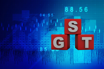 3d rendering GST Tax India crossword