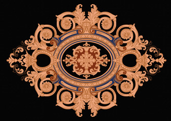 Exquisite baroque design, rococo design, suitable for textile clothing and wallpaper design