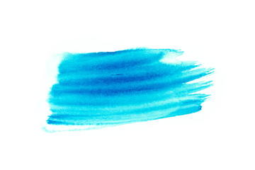 Fototapeta premium Blue sky watercolor on white background.The color splashing in the paper.It is a hand drawn. For text, element for decoration.