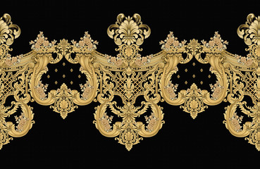Exquisite baroque design, rococo design, suitable for textile clothing and wallpaper design