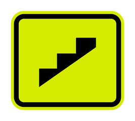 Beware Slope Step Symbol Isolate On White Background,Vector Illustration EPS.10