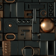 Fototapeta na wymiar Modern minimalism futuristic background with cubes and balls. 3d illustration, 3d rendering.