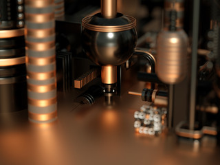 Modern minimalism futuristic background with cubes and balls. 3d illustration, 3d rendering.