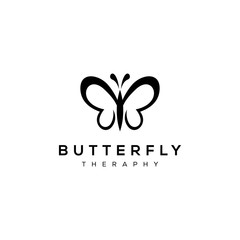 Modern butterfly animal insect logo template Vector illustration.