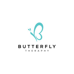 Modern butterfly animal insect logo template Vector illustration.	
