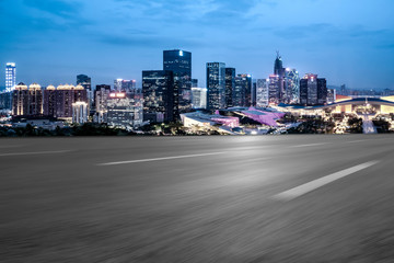 empty highway with cityscape of China
