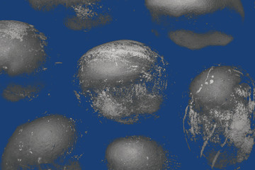 oval in the shape of Easter eggs abstract black and white shapes on a classic blue background,...