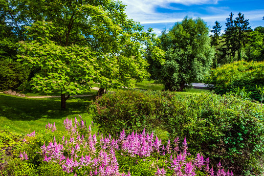 Zelazowa Wola, Poland - Historic manor house park in Zelazowa Wola hosting the museum of Fryderyk Chopin - iconic Polish pianist and composer