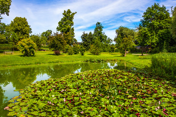 Zelazowa Wola, Poland - Historic manor house park in Zelazowa Wola hosting the museum of Fryderyk...