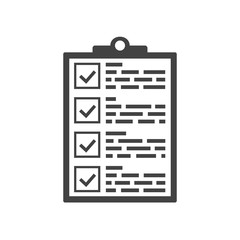 Checklist icon flat style isolated on background