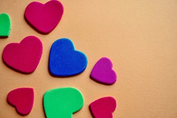 colorful hearts decoration for valentine's day, romantic background