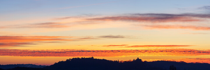 beautiful sky with clouds at sunrise