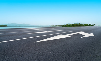 Road Pavement and Outdoor Natural Landscape..