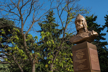 Bust of St. Alexander Nevsky and the great Russian commander.