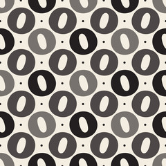 seamless monochrom geometric pattern background with polkadot shape