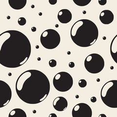 seamless monochrome bubble pattern background with circle shape