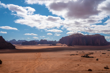 Fototapeta na wymiar Panoramic View of Wadi Rum Desert, Jordan