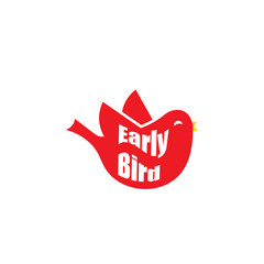 Early bird red icon. Clipart image isolated on white background