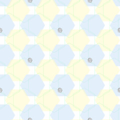 seamless geometry pattern background with colorful hexagon shape with silver dot glitter