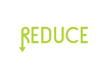 Reduce poster text. Clipart image isolated on white background
