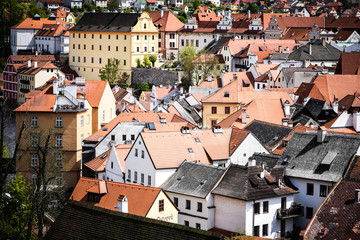 Fototapeta premium close up view of the czech city Cesky Krumlov