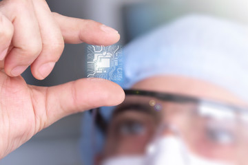 mano, tecnologia futuristica, processore