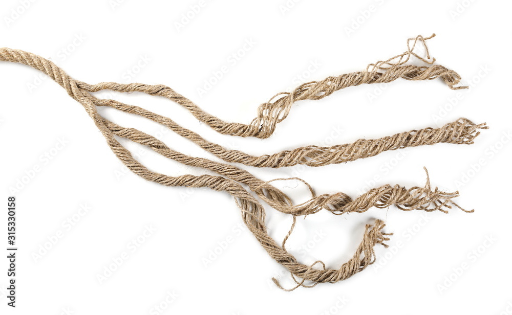 Wall mural rope, strings isolated on white background and texture