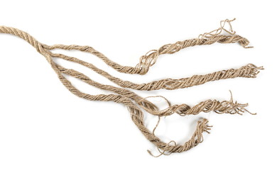 Rope, strings isolated on white background and texture 