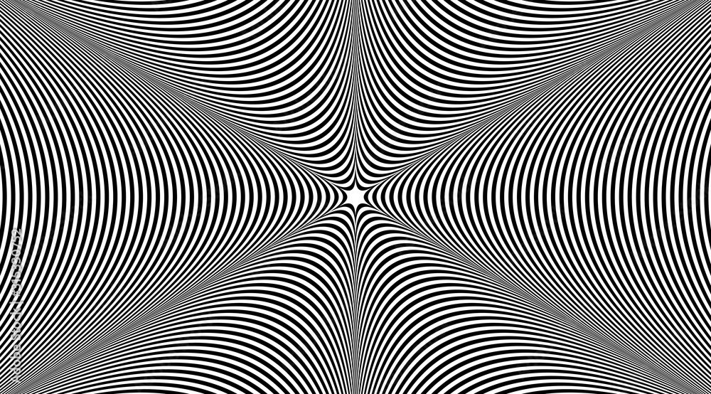 Poster Abstract psychedelic art stripped background vector design.