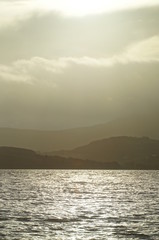 Grey on grey lake, hills and sky, Lough Derg, Ireland