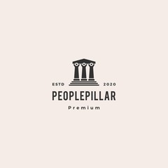 people law pillar logo hipster vintage retro vector icon illustration