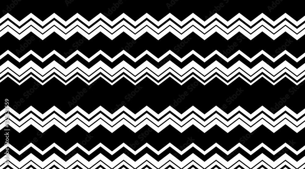 Aufkleber stripped zig zag pattern black and white texture background vector design.