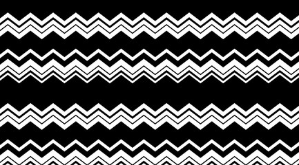 Stripped Zig Zag pattern black and white texture background vector design.