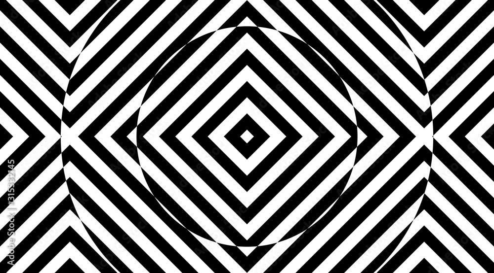 Aufkleber optical illusion geometric striped pattern background vector design.