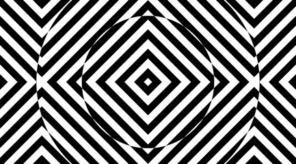 Optical illusion geometric striped pattern background vector design.