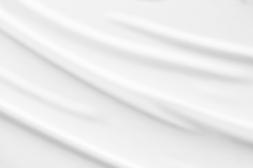 Obraz premium White fabric, cloth wave texture background, Empty space. / Soft image.