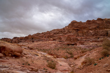 Fototapeta na wymiar Panoramic View of Petra, Unesco Archeological Site, Jordan