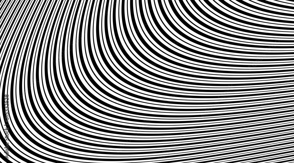 Aufkleber abstract modern stripped wavy pattern backdrop. optical illusion background.