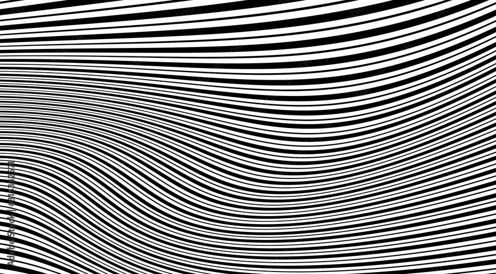 Aufkleber abstract modern stripped wavy pattern backdrop. optical illusion background.