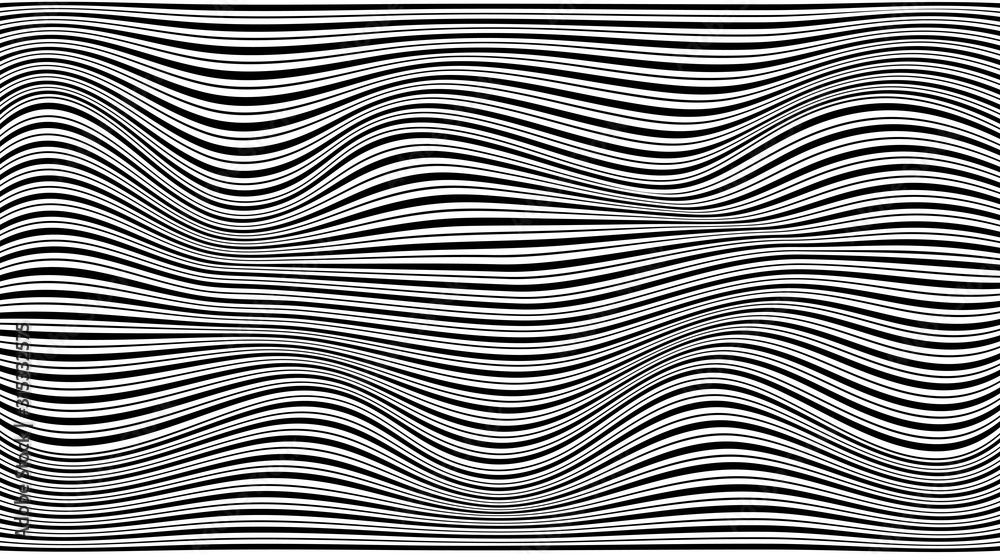 Aufkleber abstract modern stripped wavy pattern backdrop. optical illusion background.