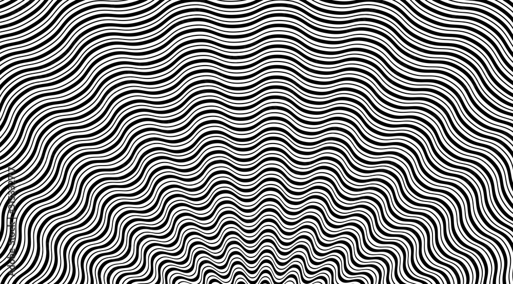 Aufkleber abstract modern stripped wavy pattern backdrop. optical illusion background.
