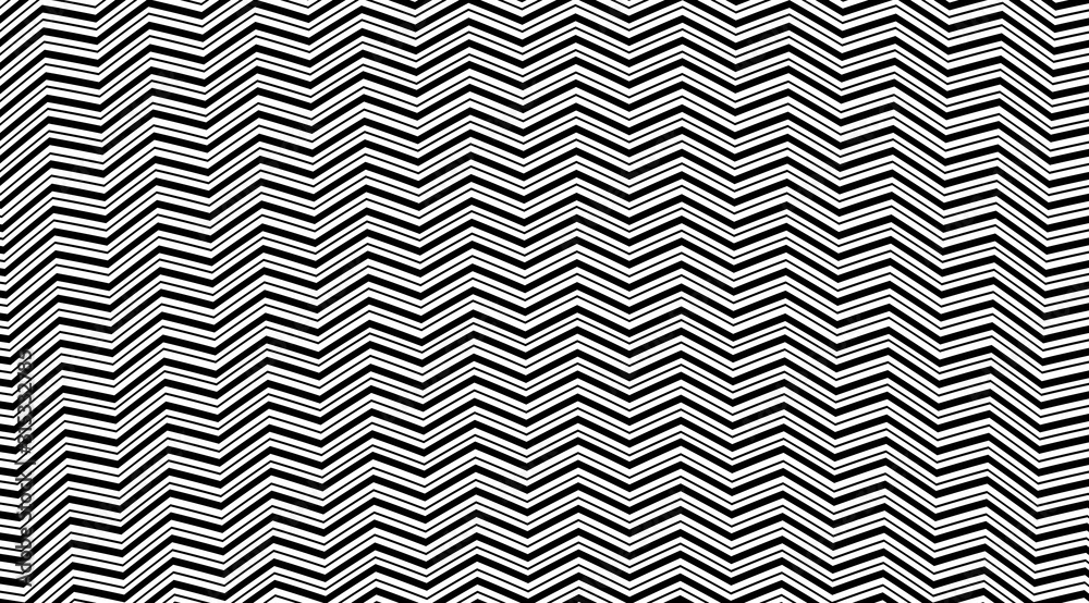 Aufkleber Zig zag stripes geometric pattern. Optical illusion background