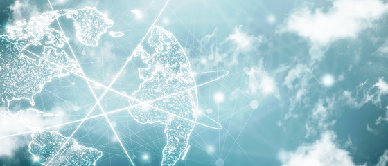 2d illustration world map abstract background