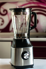 steel blender with glass Cup for making delicious and healthy drinks for health