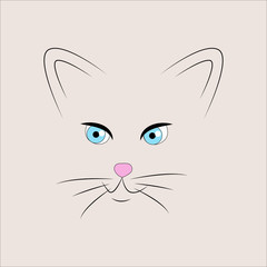 Cat vector illustration. Vector illustration of a cute white cat. cat for your design