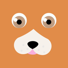 Dog sitting. Vector puppy pooch. Cute cartoon funny character. Help homeless animal concept. background Isolated.