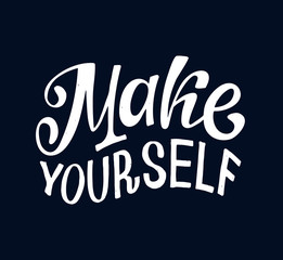 Motivation hand drawn doodle lettering postcard banner art