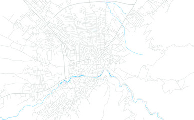 Prizreni / Prizren, Kosovo bright vector map