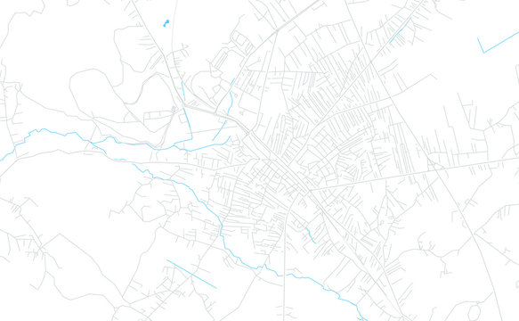Ferizaj / Urosevac, Kosovo bright vector map