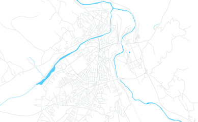 Fototapeta premium Mitrovice / Kosovska Mitrovica, Kosovo bright vector map